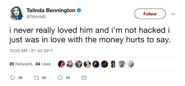 Chester Bennington talinda twitter morte